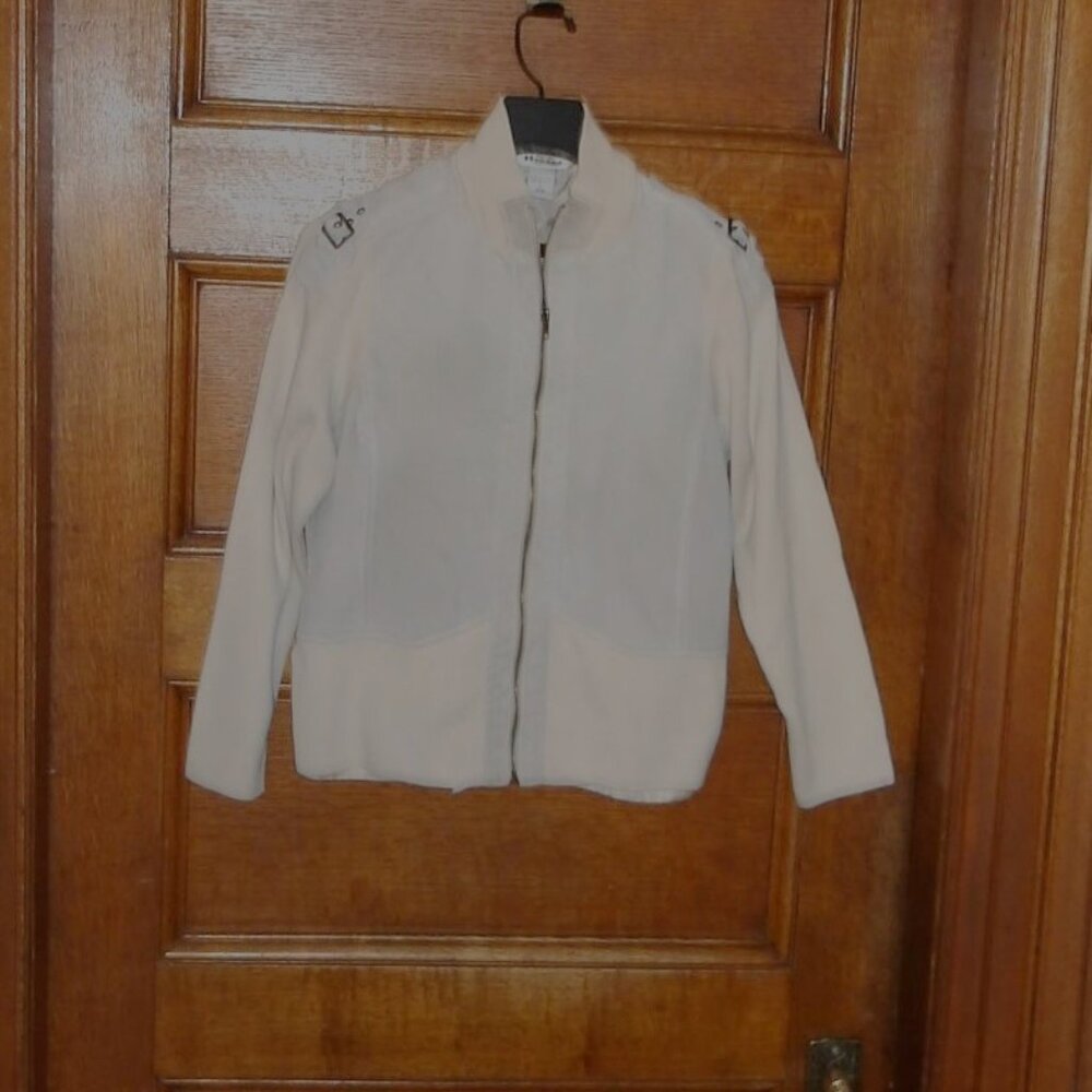 *** NYGARD *** Front Zip SWEATER / Jacket ~ Leather ~ Medium
